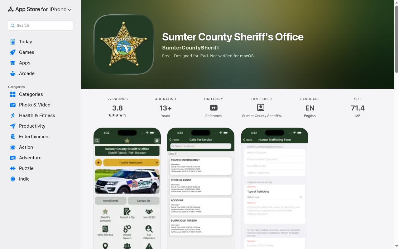 Sumter County released inmate search app listing