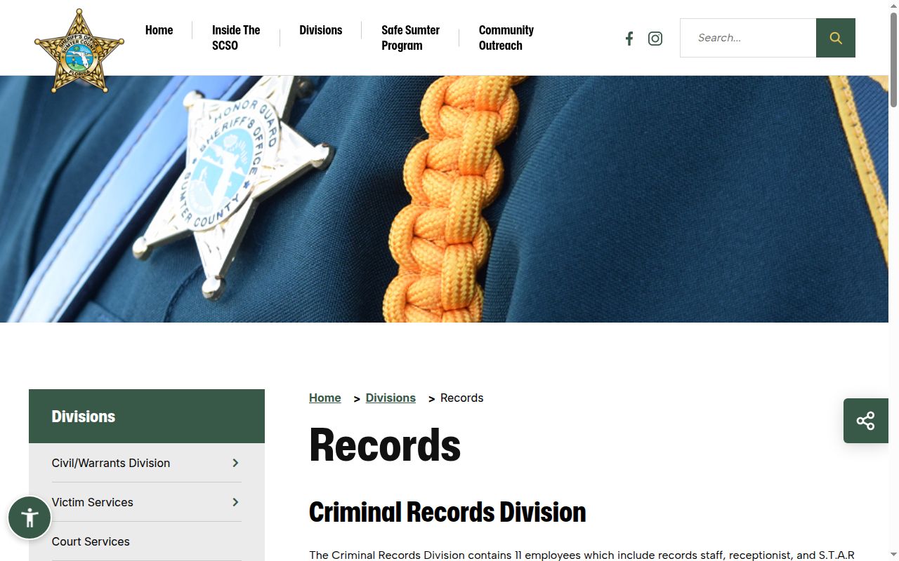 Sumter County Sheriff release record request options